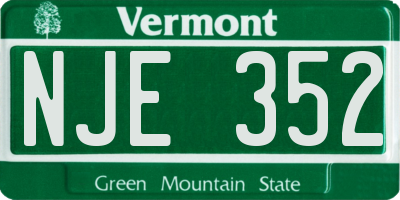 VT license plate NJE352