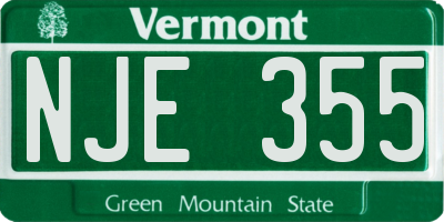 VT license plate NJE355