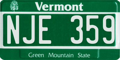 VT license plate NJE359