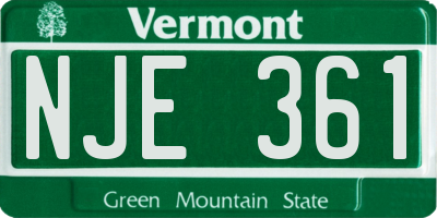 VT license plate NJE361