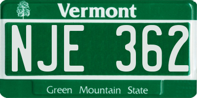 VT license plate NJE362