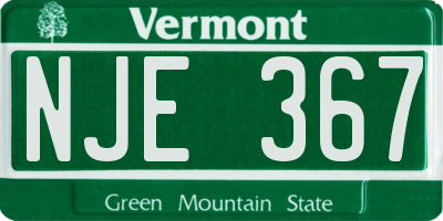 VT license plate NJE367