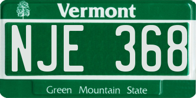 VT license plate NJE368