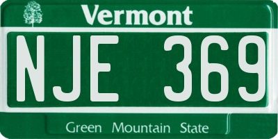 VT license plate NJE369