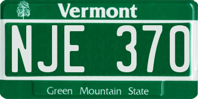 VT license plate NJE370