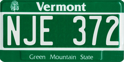 VT license plate NJE372