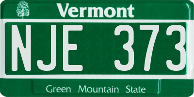 VT license plate NJE373