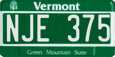 VT license plate NJE375