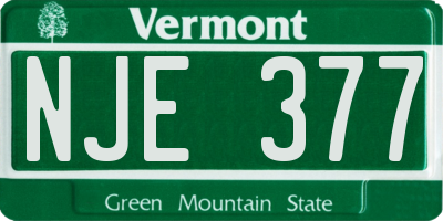 VT license plate NJE377