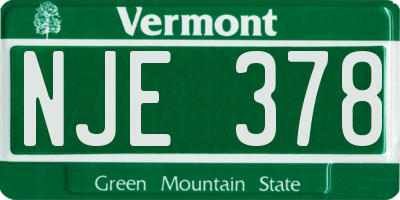 VT license plate NJE378