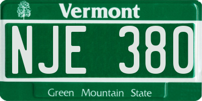 VT license plate NJE380