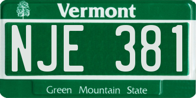 VT license plate NJE381