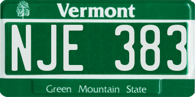 VT license plate NJE383