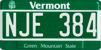 VT license plate NJE384