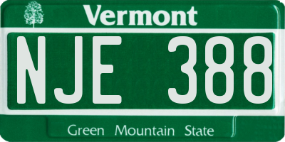 VT license plate NJE388
