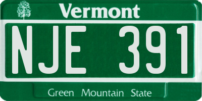 VT license plate NJE391