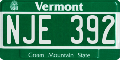 VT license plate NJE392