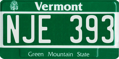 VT license plate NJE393