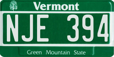 VT license plate NJE394