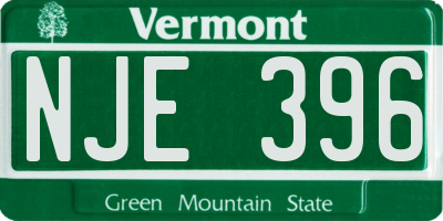 VT license plate NJE396