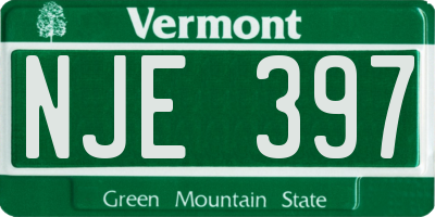 VT license plate NJE397