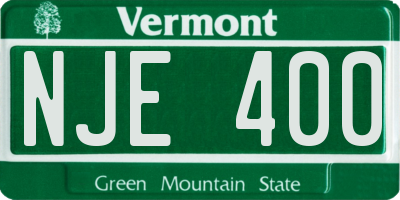 VT license plate NJE400