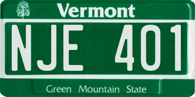 VT license plate NJE401