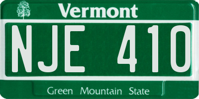 VT license plate NJE410