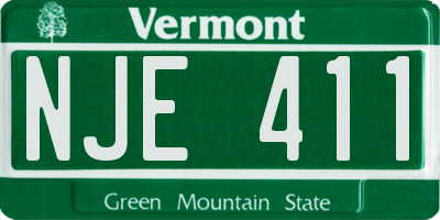 VT license plate NJE411