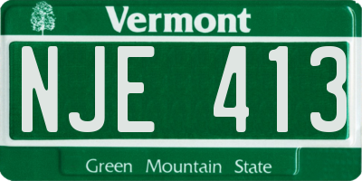 VT license plate NJE413