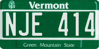VT license plate NJE414