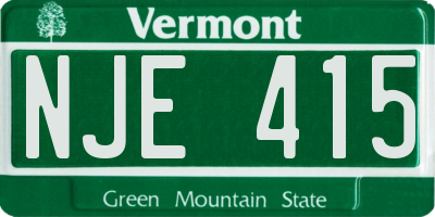 VT license plate NJE415