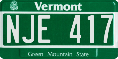 VT license plate NJE417