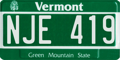 VT license plate NJE419