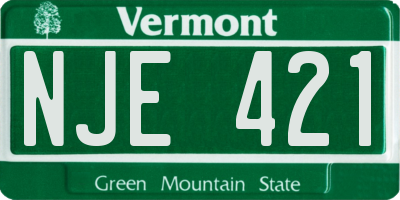 VT license plate NJE421