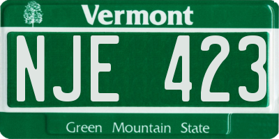 VT license plate NJE423