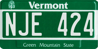 VT license plate NJE424