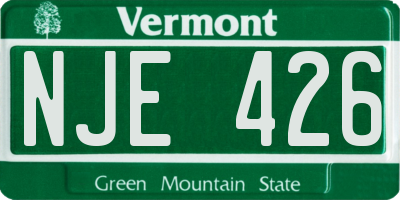VT license plate NJE426