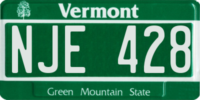 VT license plate NJE428