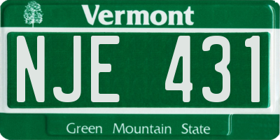 VT license plate NJE431