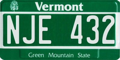 VT license plate NJE432