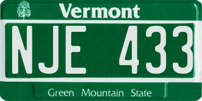 VT license plate NJE433