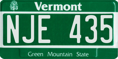 VT license plate NJE435