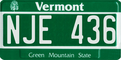 VT license plate NJE436