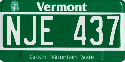 VT license plate NJE437