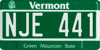 VT license plate NJE441