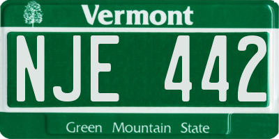 VT license plate NJE442