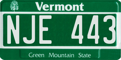 VT license plate NJE443