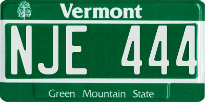 VT license plate NJE444