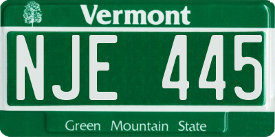 VT license plate NJE445
